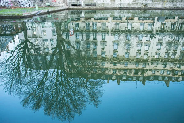 Παρίσι Canal Saint Martin Κοντά Place Republique Χειμερινό Φως — Φωτογραφία Αρχείου