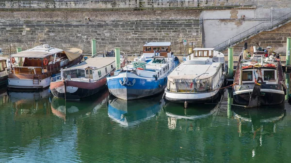 París Bastilla Puerto Casas Flotantes Sena — Foto de Stock