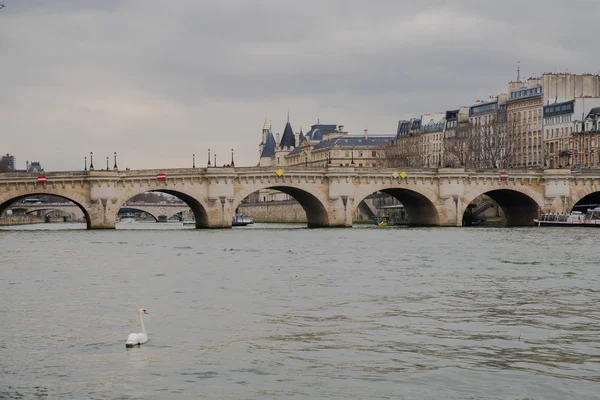 París Vista Del Sena Desde Pont Des Arts Con Pont —  Fotos de Stock