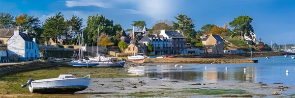 Brittany, Ile aux Moines Adası, güzel liman, düşük tide 