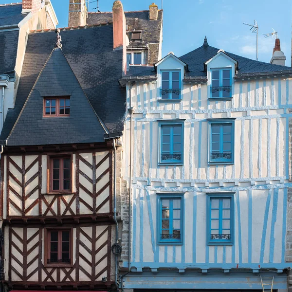 Vannes Bretanha Casas Velhas Meia Madeira Fachadas Típicas — Fotografia de Stock