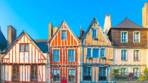 Vannes Brittany Old Half Timbered Houses Typical Facades — Stock Photo, Image