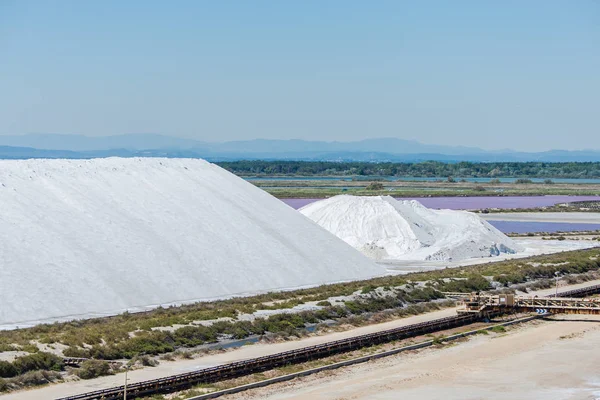 Aigues Mortes Salins Midi Panorama Dengan Rawa Rawa Garam — Stok Foto