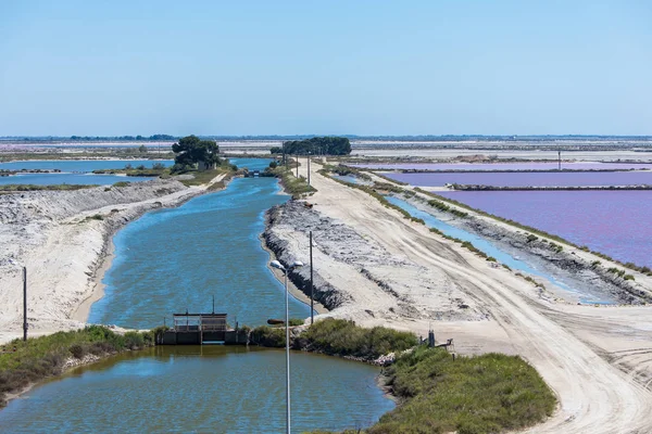 Aigues Mortes Salins Midi Panorama Dengan Rawa Rawa Garam — Stok Foto