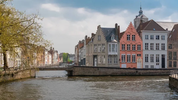 Bruges Bélgica Belas Casas Típicas Canal — Fotografia de Stock