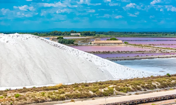 Aigues Mortes Salins Midi Panorama Dengan Rawa Rawa Garam — Stok Foto