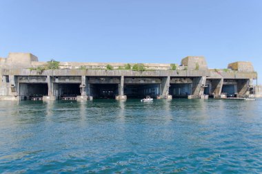 Lorient Harbor, Brittany Morbihan temel denizaltı 