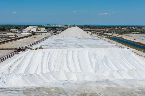 Aigues Mortes Salins Midi Panorama Med Salta Kärr — Stockfoto