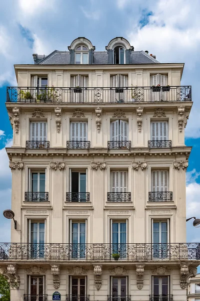 Parigi Edificio Stretto Tipica Facciata Parigina Place Nation — Foto Stock