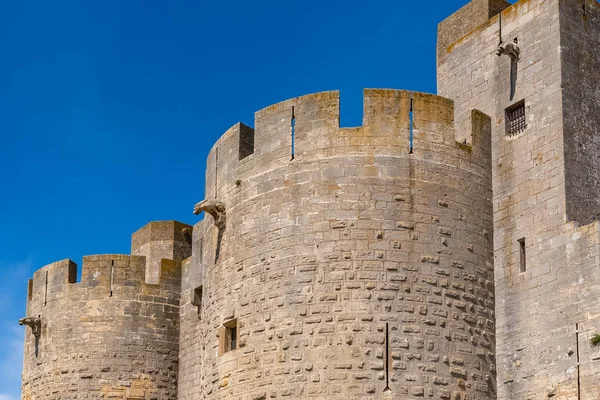 Aigues Mortes Południowej Francji Mury Miasta Rzygacze — Zdjęcie stockowe