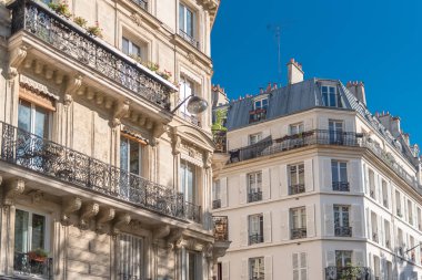     Paris, bina güzel, Republique neighborhood yakınındaki tipik Paris cephe 