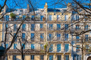 Paris, bina güzel, Marais, güzel mahalle tipik Paris cephe 