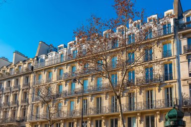 Paris, bina güzel, Marais, güzel mahalle tipik Paris cephe 