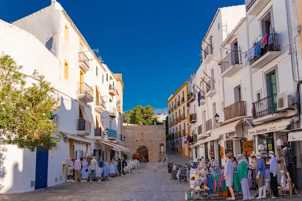 Ibiza Spain October 7Th 2018 Typical Pedestrian Street Eivissa City — стокове фото
