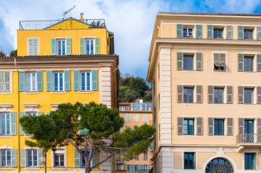 Fransa, eski bina, eski şehir, Fransız Rivierası tipik cephe güzel