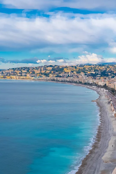 Pěkné Letecký Pohled Promenade Des Anglais Staré Město Francouzské Riviéře — Stock fotografie zdarma