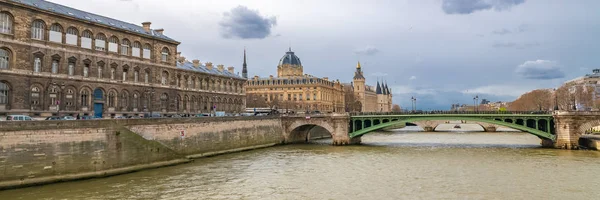 Parigi Panorama Della Senna Con Pont Notre Dame Conciergerie Sullo — Foto Stock