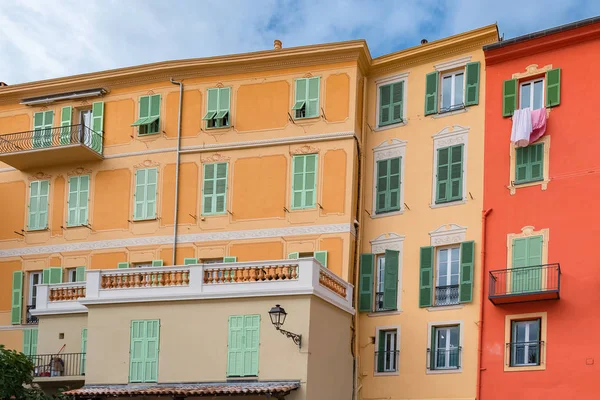 Menton Colorful Houses Old City Typical Facades — Stock Photo, Image