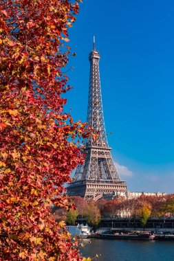 Paris, Eyfel Kulesi Güz, panorama Bir Hakeim Köprüsü'nden 