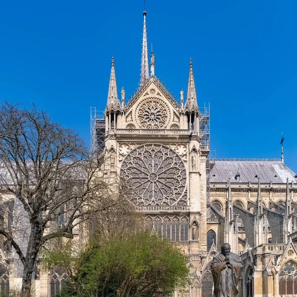 Paris Notre Dame Cathedral Ile Cite Stained Glass Windows Arrow — Stock Photo, Image