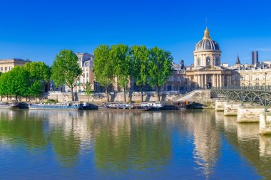 Paris, Seine 'deki Pont des Arts, ve Fransa Enstitüsü, güzel bir anıt.
