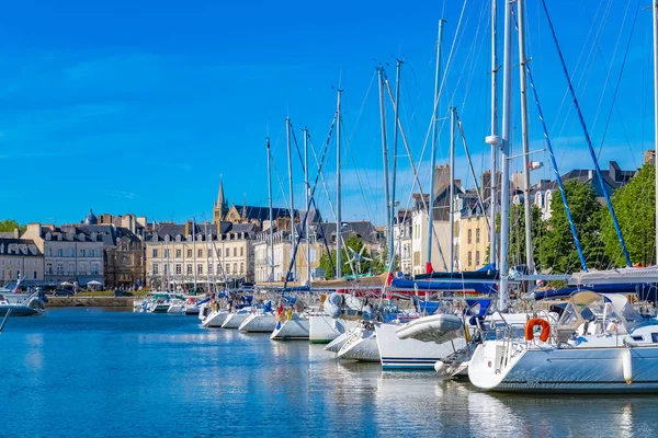 Port Vannes Dans Morbihan Bretagne Bateaux Dans Marina Avec Des — Photo