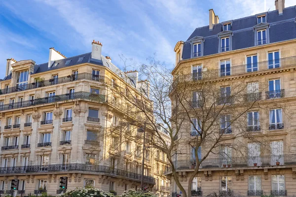 Париж Красивое Здание Типичный Парижский Фасад Бульвар Пер — стоковое фото