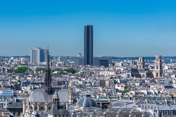 Париж Панорама Города Сент Шапель Консьержери Церковь Сен Сюльпис Башня — стоковое фото