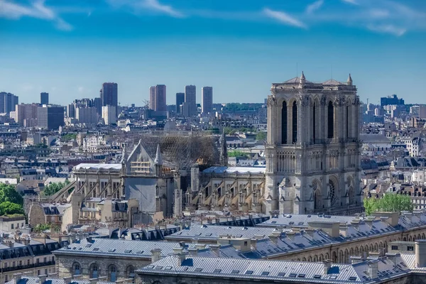 Paris Notre Dame Cathedral Burnt Fire Ile Cit — Stock Photo, Image