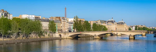 Parigi Veduta Del Ponte Carrousel Sulla Senna Con Torre Eiffel — Foto Stock