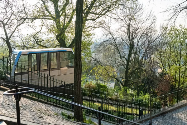 Paris Montmartre Romantisk Trappa Med Bergbanan — Stockfoto