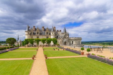 Amboise kalesi, Fransa, 16 Haziran 2019, güzel Fransız mirası, panorama