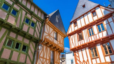 Vannes, güzel yarı ahşap evleri, Brittany muhteşem şehir 