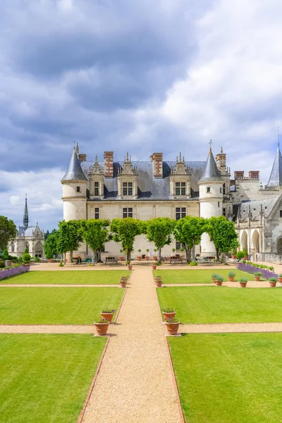 Amboise Slott Frankrike Vackra Franska Arvet Panorama Våren — Stockfoto