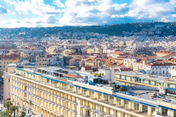 Nice Antenn Utsikt Över Bukten Gamla Stan Franska Rivieran — Stockfoto