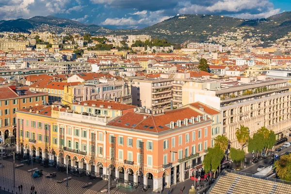 Staden Nice Luftutsikt Över Place Massena Den Franska Rivieran Med — Stockfoto