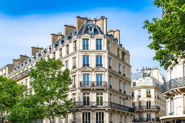 Paris Edifício Típico Parede Fachada Parisiense Vitrines Boulevard Sebastopol — Fotografia de Stock