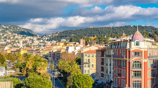 Nice Luftutsikt Över Bukten Gamla Stan Den Franska Rivieran Med — Stockfoto