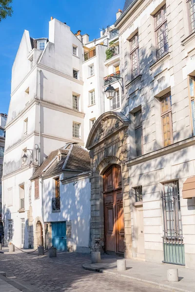 Paris Charming Street Buildings Typical Parisian Facades Marais — Stock Photo, Image