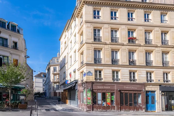 Париж Франція Серпня 2019 Паризький Кави Ресторан Пішохідній Вулиці Повні — стокове фото
