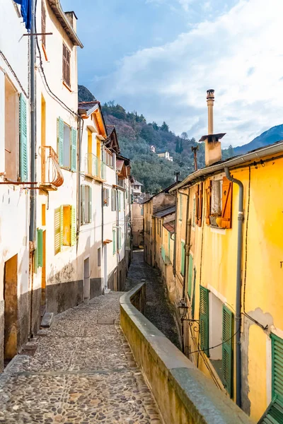 Sospel Beautiful French Village Typical Street Colorful Houses — Stock Photo, Image