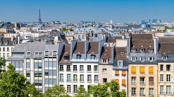 Paris Typiska Byggnader Och Tak Marais Utsikt Över Flygplatsen Från — Stockfoto