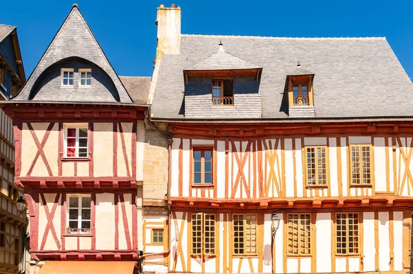 Vannes Piękne Miasto Bretanii Stare Domy Muru Pruskiego Kolorowe Fasady — Zdjęcie stockowe