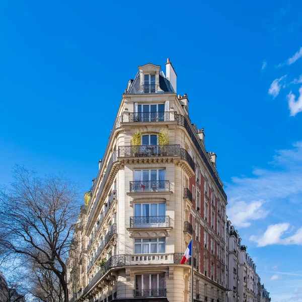 Париж Типовий Фасад Прекрасні Будівлі Біля Монмартру — стокове фото