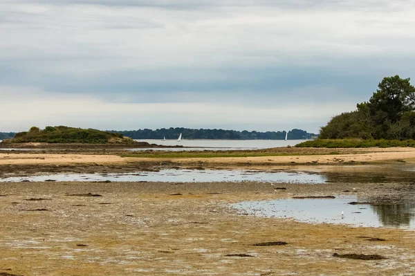 Bretagne Panorama Över Morbihanbukten Från Ile Aux Moines Liten Vid — Stockfoto