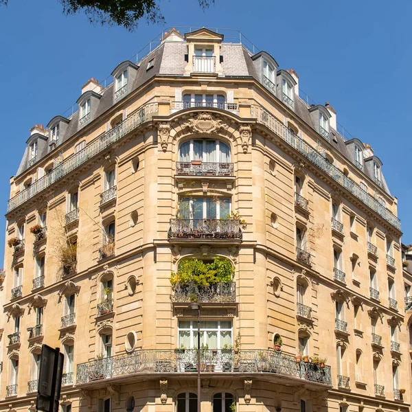 Paris Vacker Byggnad Typisk Parisisk Fasad — Stockfoto