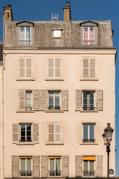 París Fachadas Típicas Calle Hermosos Edificios Montmartre — Foto de Stock