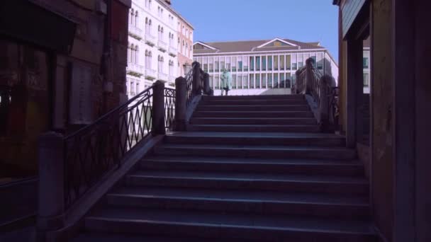 व्हेनिस मध्ये एक प्रसिद्ध व्यक्ती पुतळा — स्टॉक व्हिडिओ