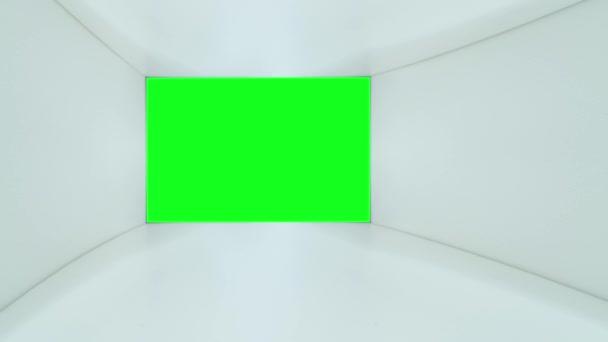 A wall in green screen in a white room — Stock Video