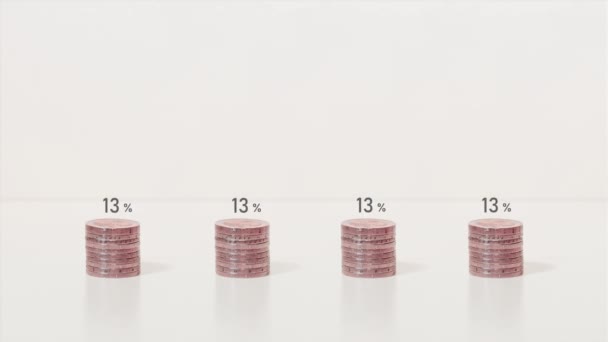 Gráfico ascendente hecho de monedas — Vídeo de stock